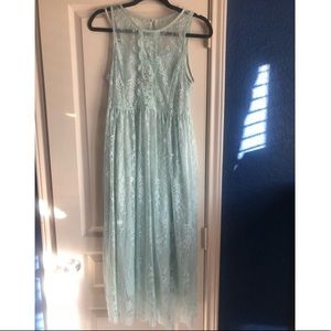 Mint green lace midi full lining